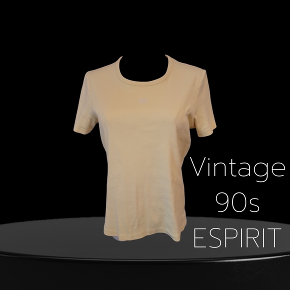 Esprit Women's Light Yellow Short Sleeve Tee - Picture 1 of 3